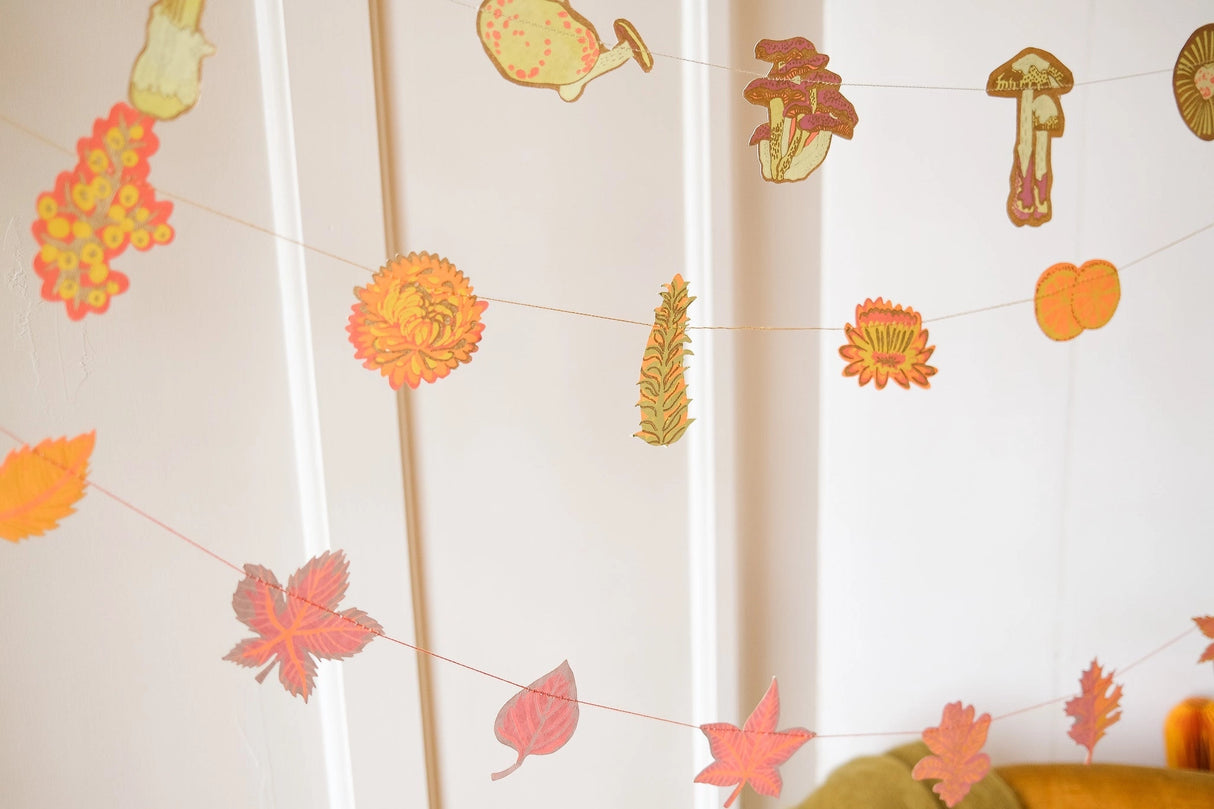 Autumn Leaves Sewn Paper Garland | East End Press