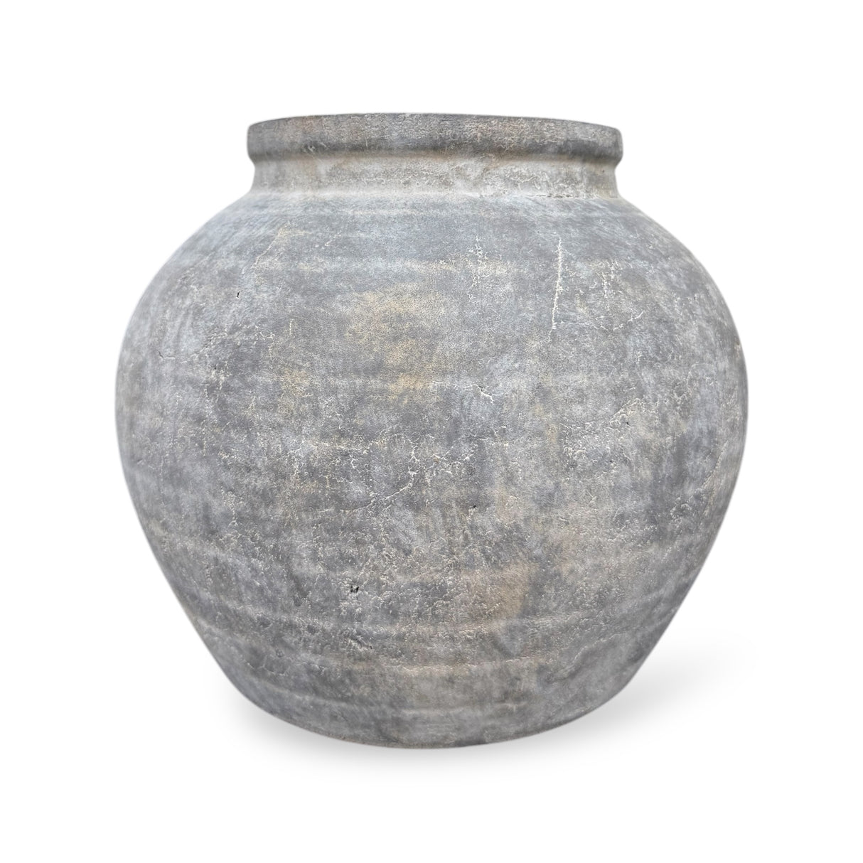 Distressed Whitewashed Terracotta Clay Vase