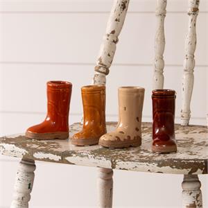 Mini Ceramic Earthy Tones Boot Vases | 4 Colors