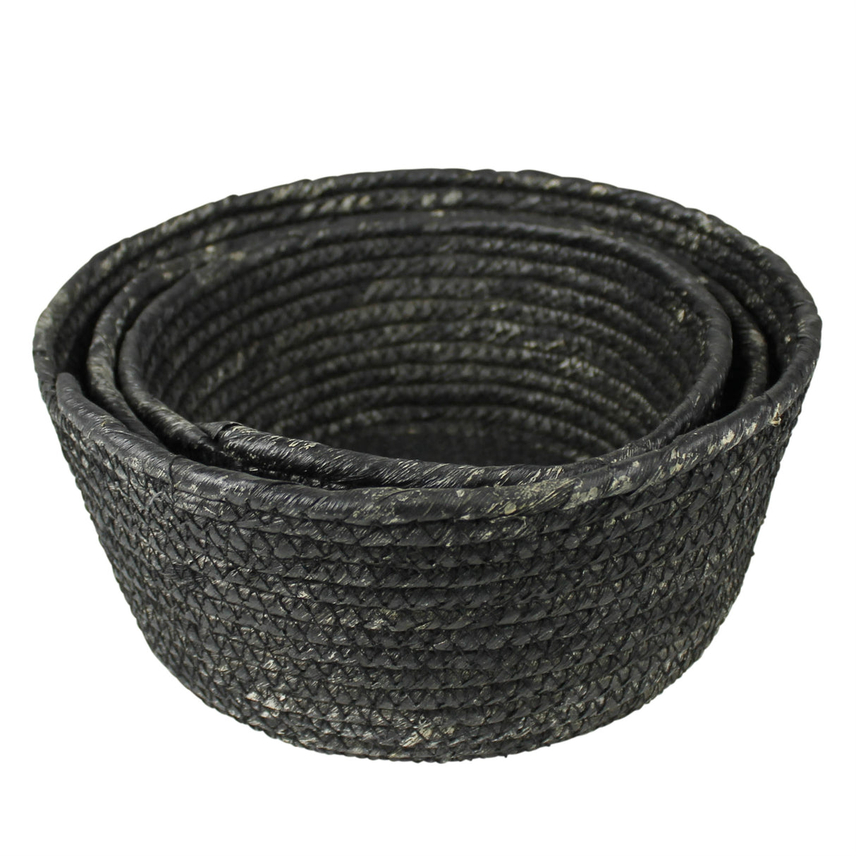 Black Woven Natural Fiber Bowls