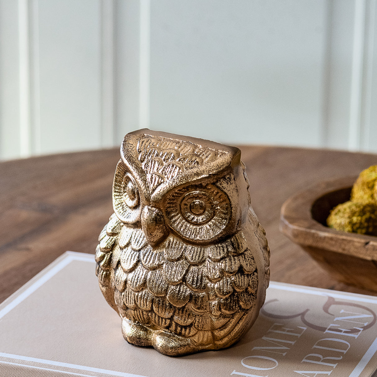 Antique Brass Aluminum Owl Figurine