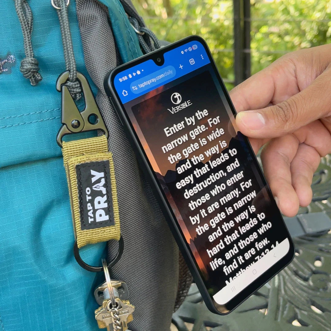 Tactical Carabiner Tap to Pray Keychain