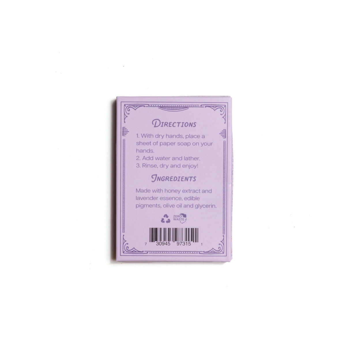 Lavender Honey Paper Soap Travel Sheets