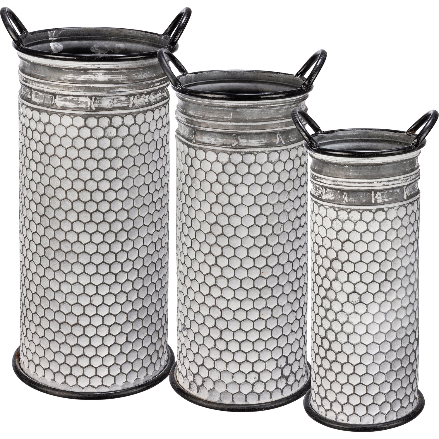 Honeycomb Galvanized Metal Tall Buckets