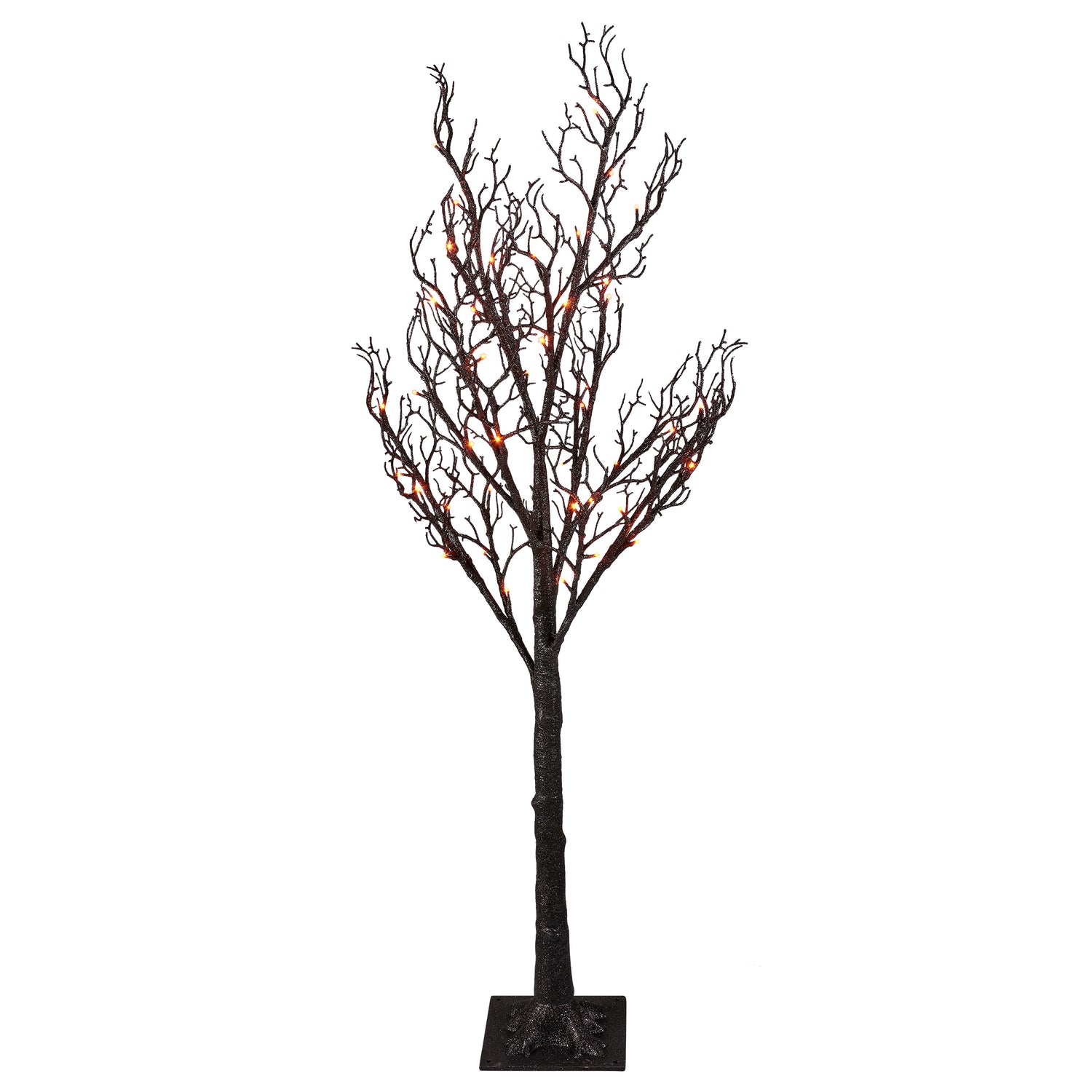 Lighted Spooky Black Glitter Tree