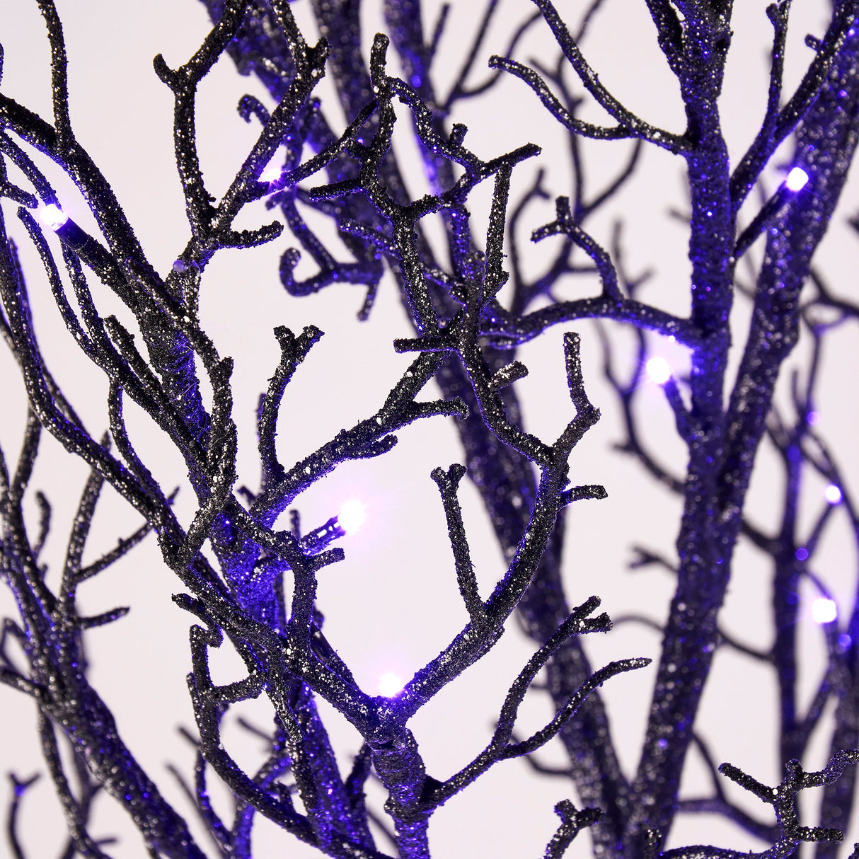 Lighted Spooky Black Glitter Tree