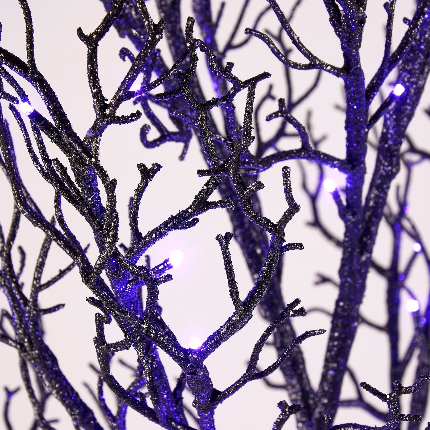 Lighted Spooky Black Glitter Tree