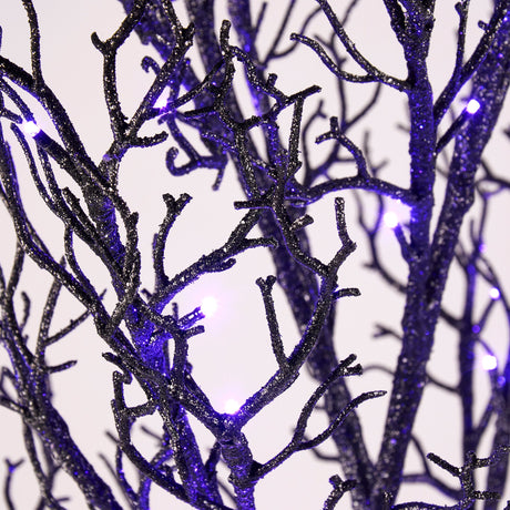 Lighted Spooky Black Glitter Tree