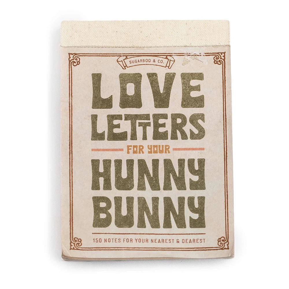 150 Love Letters for Your Hunny Bunny book featuring perforated pages with heartfelt messages by Sugarboo