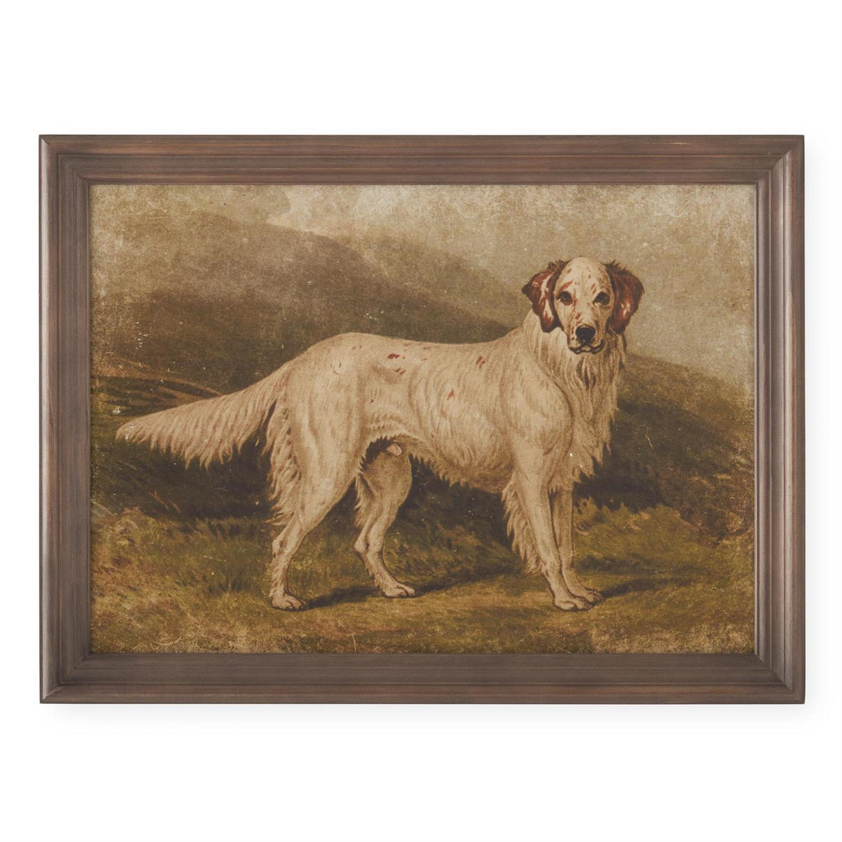 Vintage Dog Landscape Portrait Framed Wall Art
