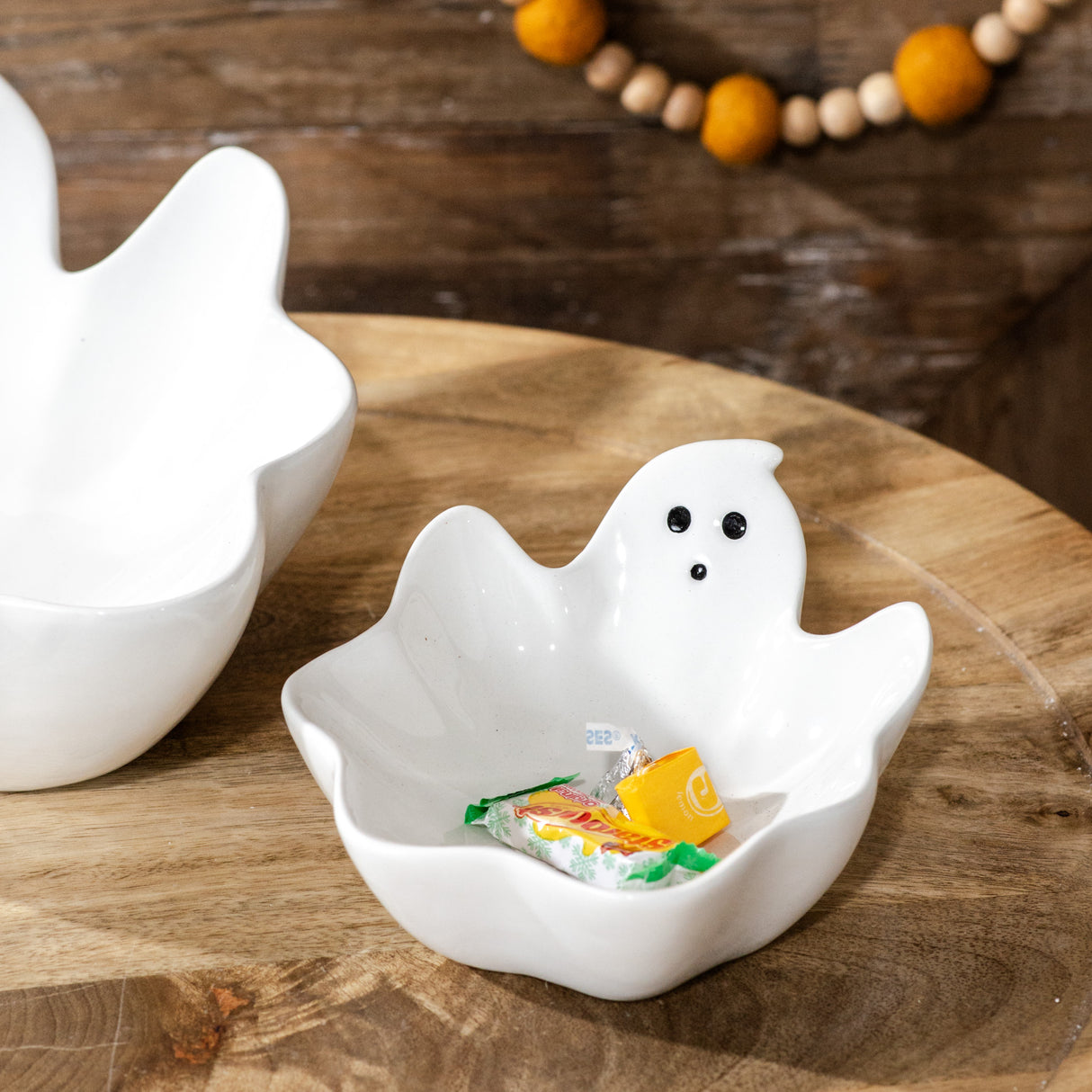 White Ceramic Ghost Bowl
