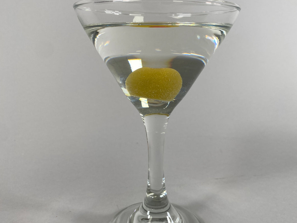 Realistic Fake Martini Glass with Olive