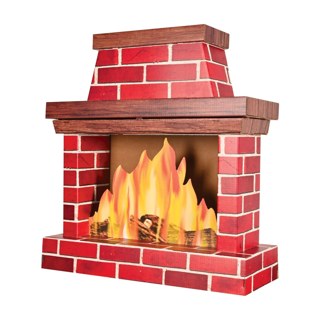 vintage cardboard Christmas fireplace