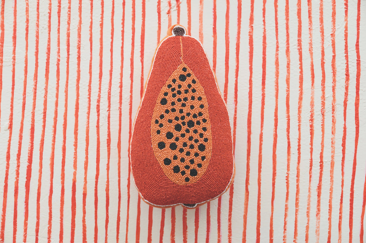 Beaded Papaya Accent Pillow