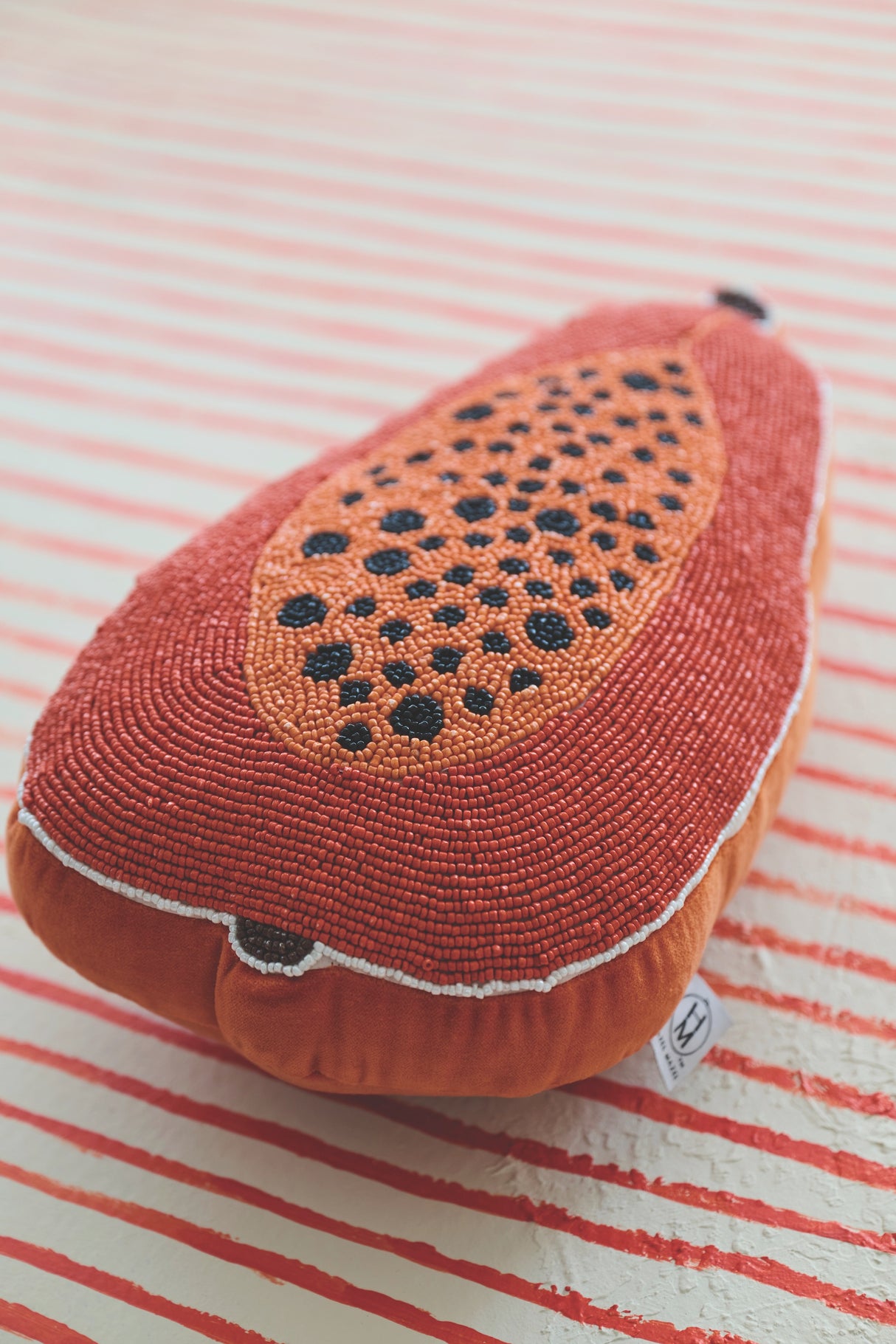Beaded Papaya Accent Pillow