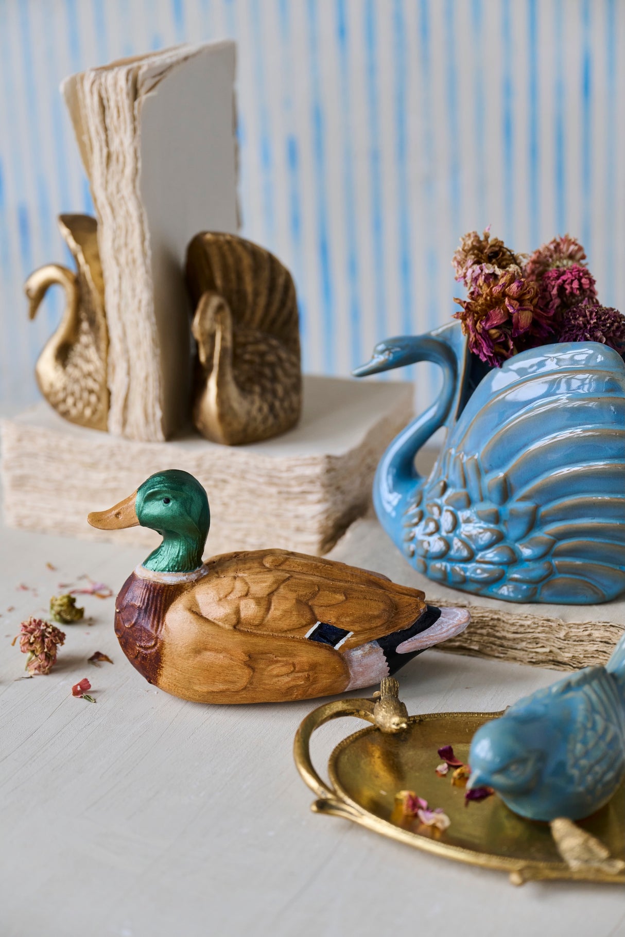 Hand-Painted Resin Mallard Duck Figurine
