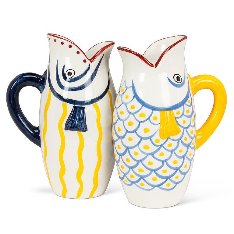 Yellow Stripe Fish Pitcher