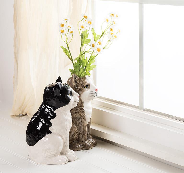Cat Shaped Ceramic Bud Vase