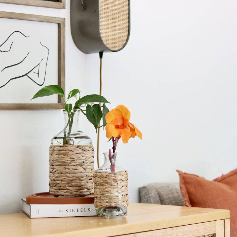 Seagrass Wrapped Tall Vases