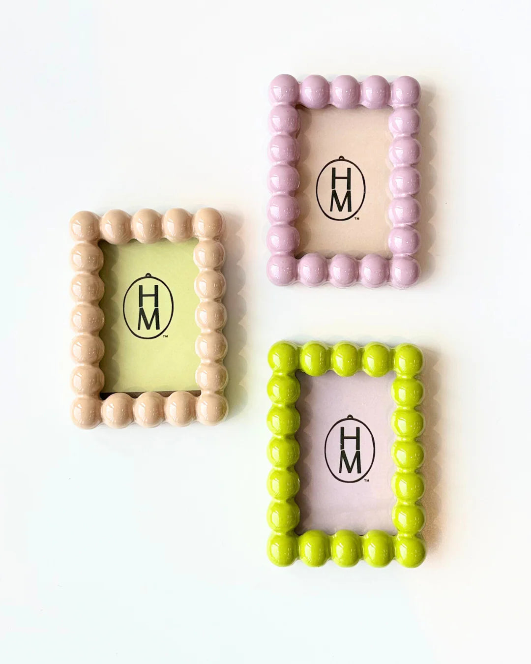 Beaded Resin Heart Photo Frame Magnet