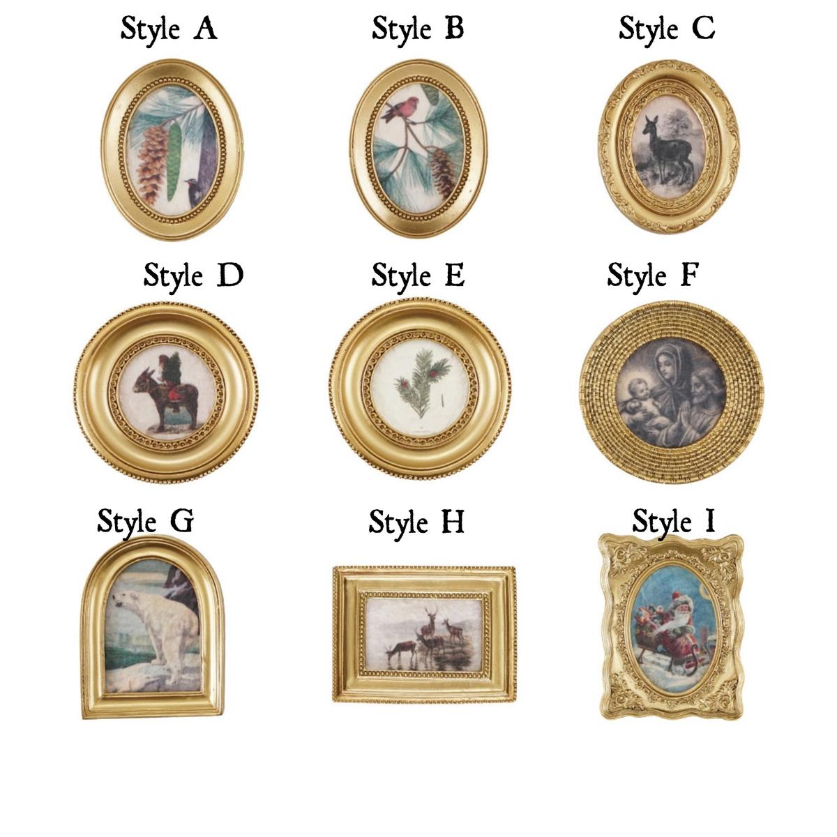 Mini Framed Vintage Christmas Art Magnet