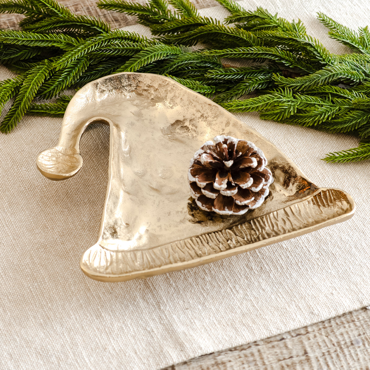 Gold Aluminum Santa Hat Tray