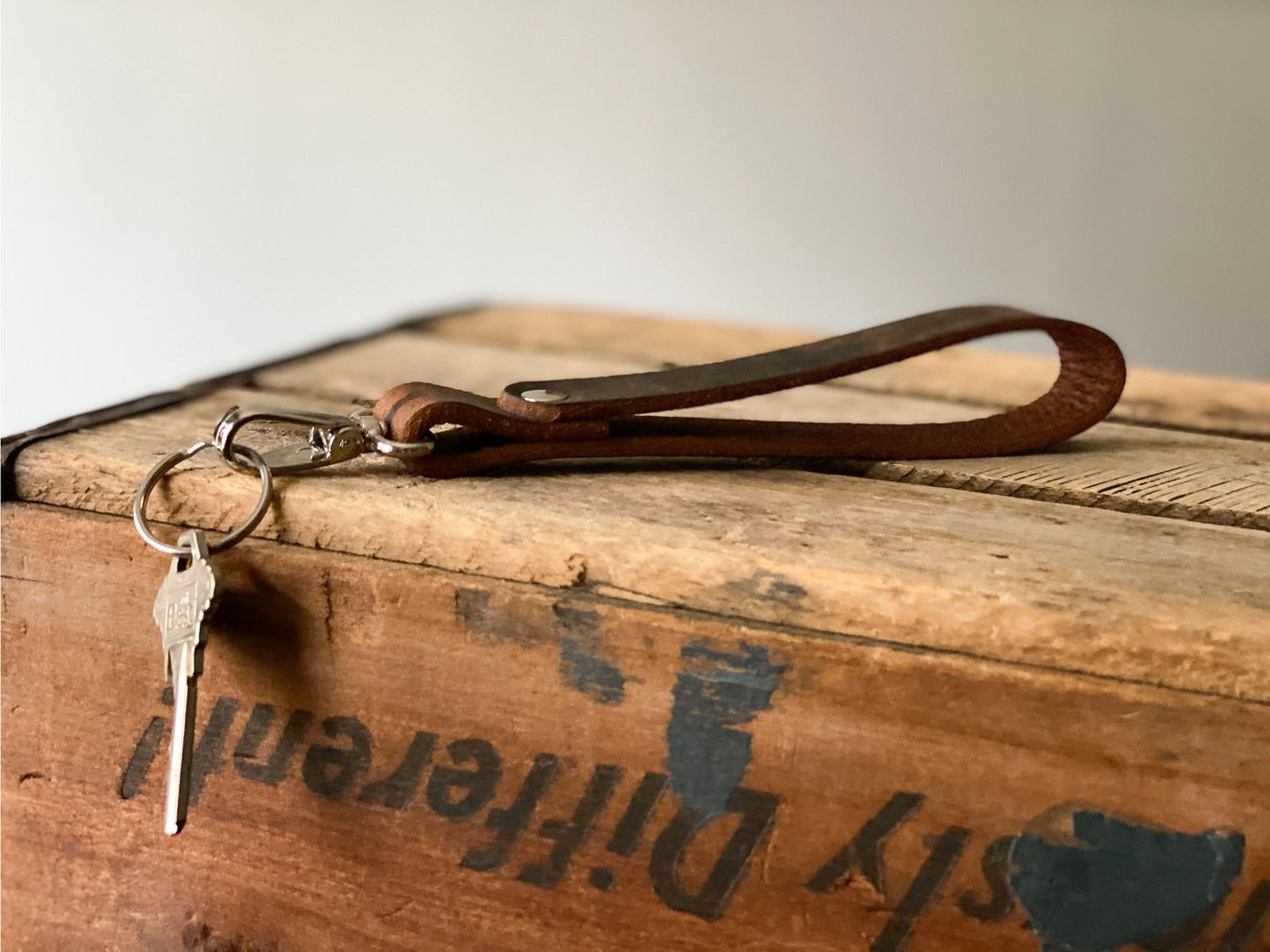 Handmade Leather Loop Keychain