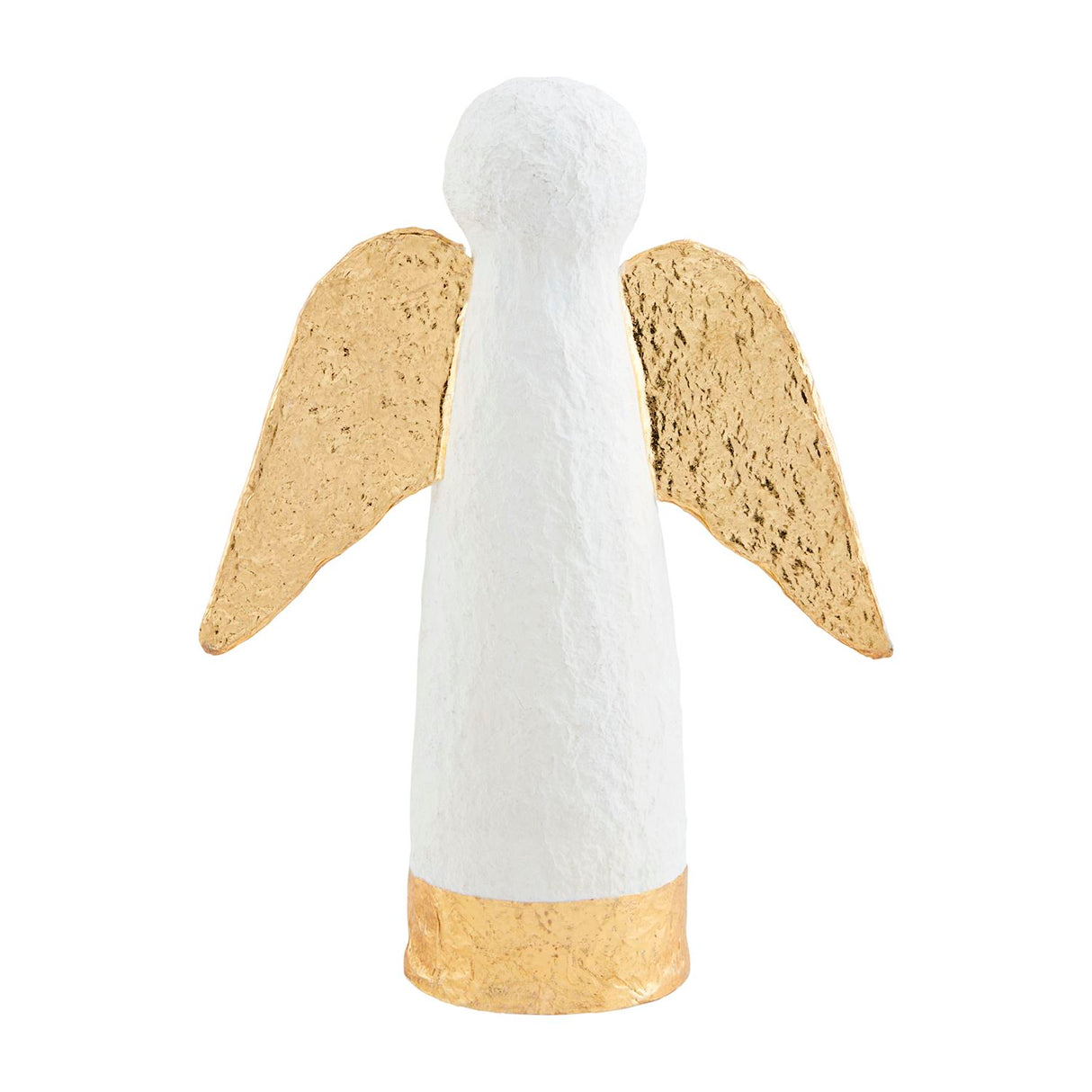 Hand-Painted Paper Mache Gold Angel Sitters