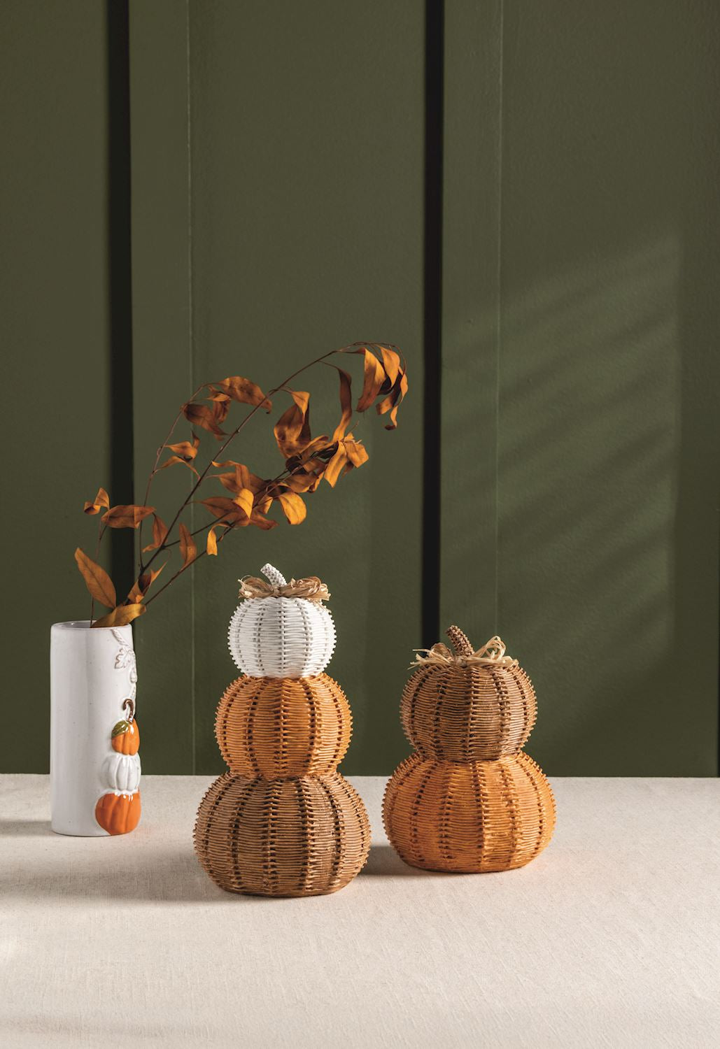 Woven Resin Pumpkin Stack