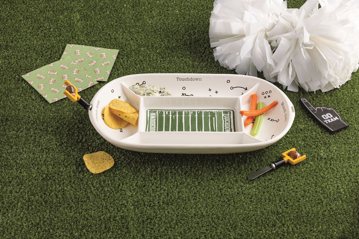 Divided Football Field Ceramic Platter Set