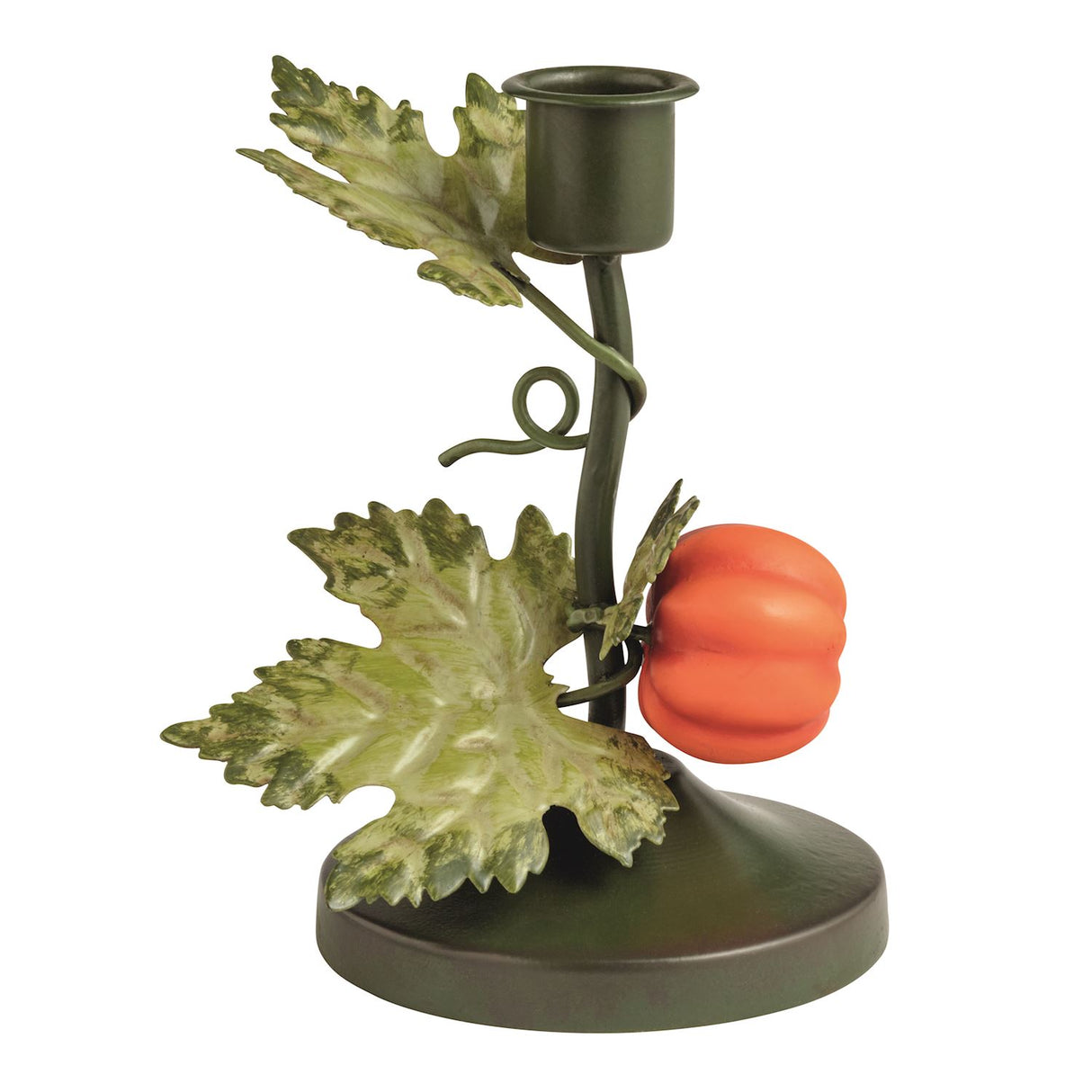 Pumpkin Vine Metal Taper Candle Holder