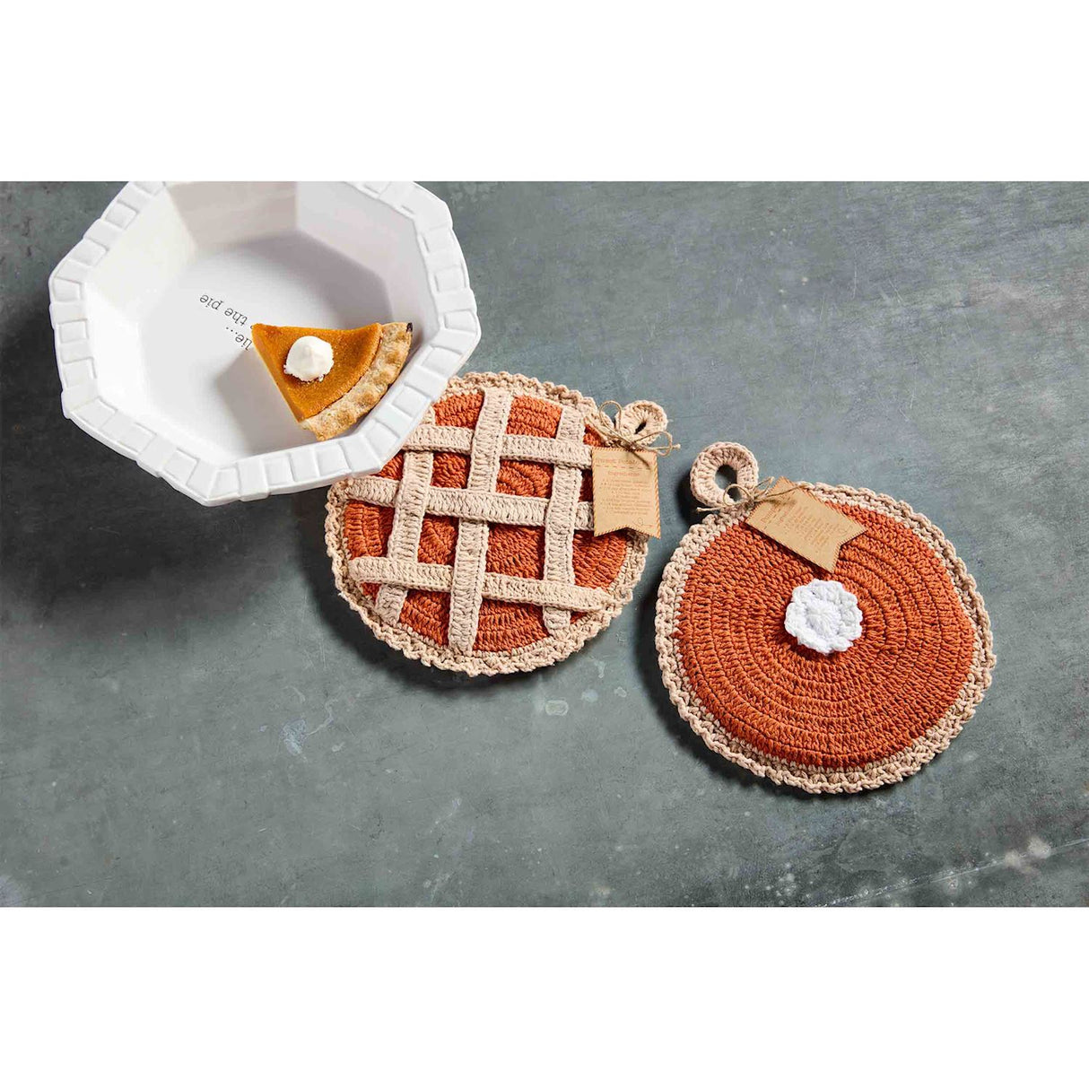 Pumpkin & Sweet Potato Pie Crochet Knit Pot Holders