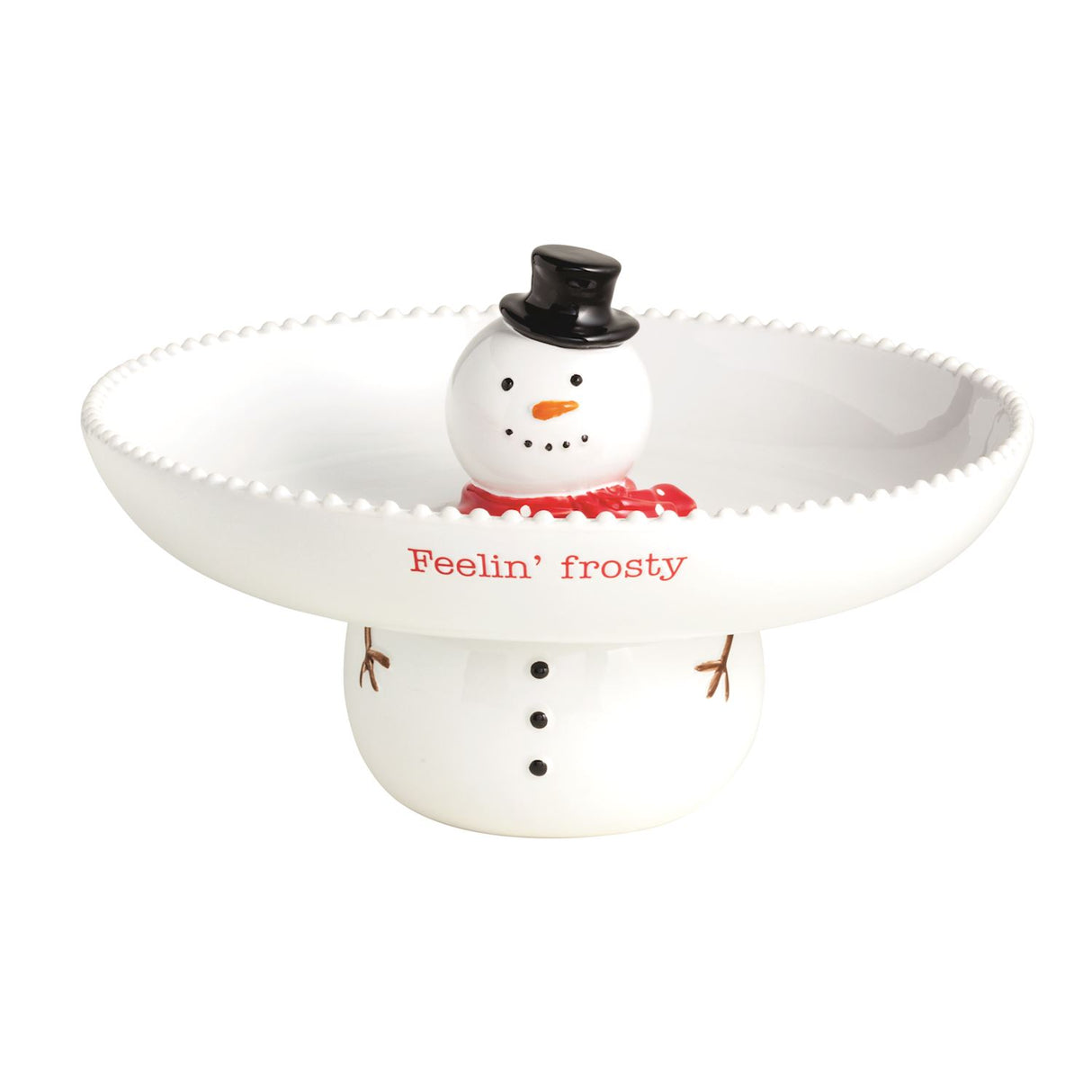 Stackable Snowman Ceramic Server Set