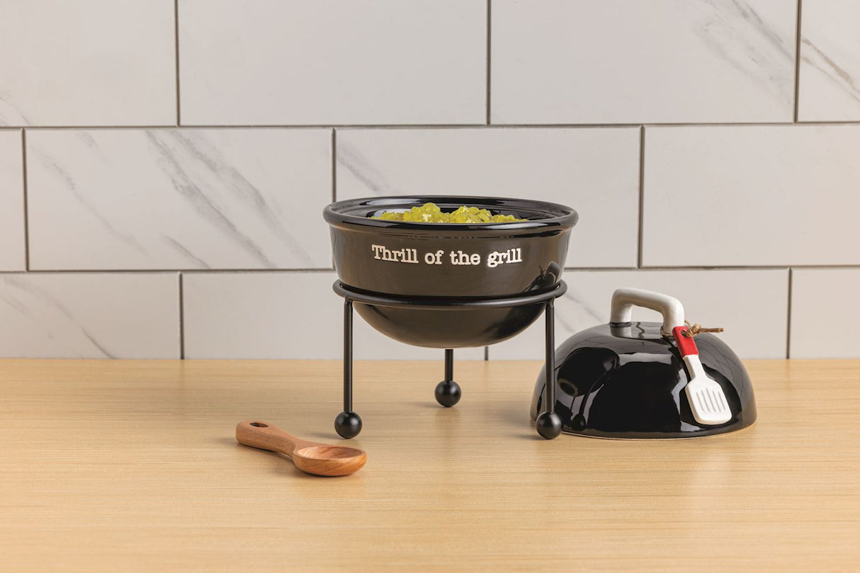 Grill Tidbit Dish with Stand & Spoon