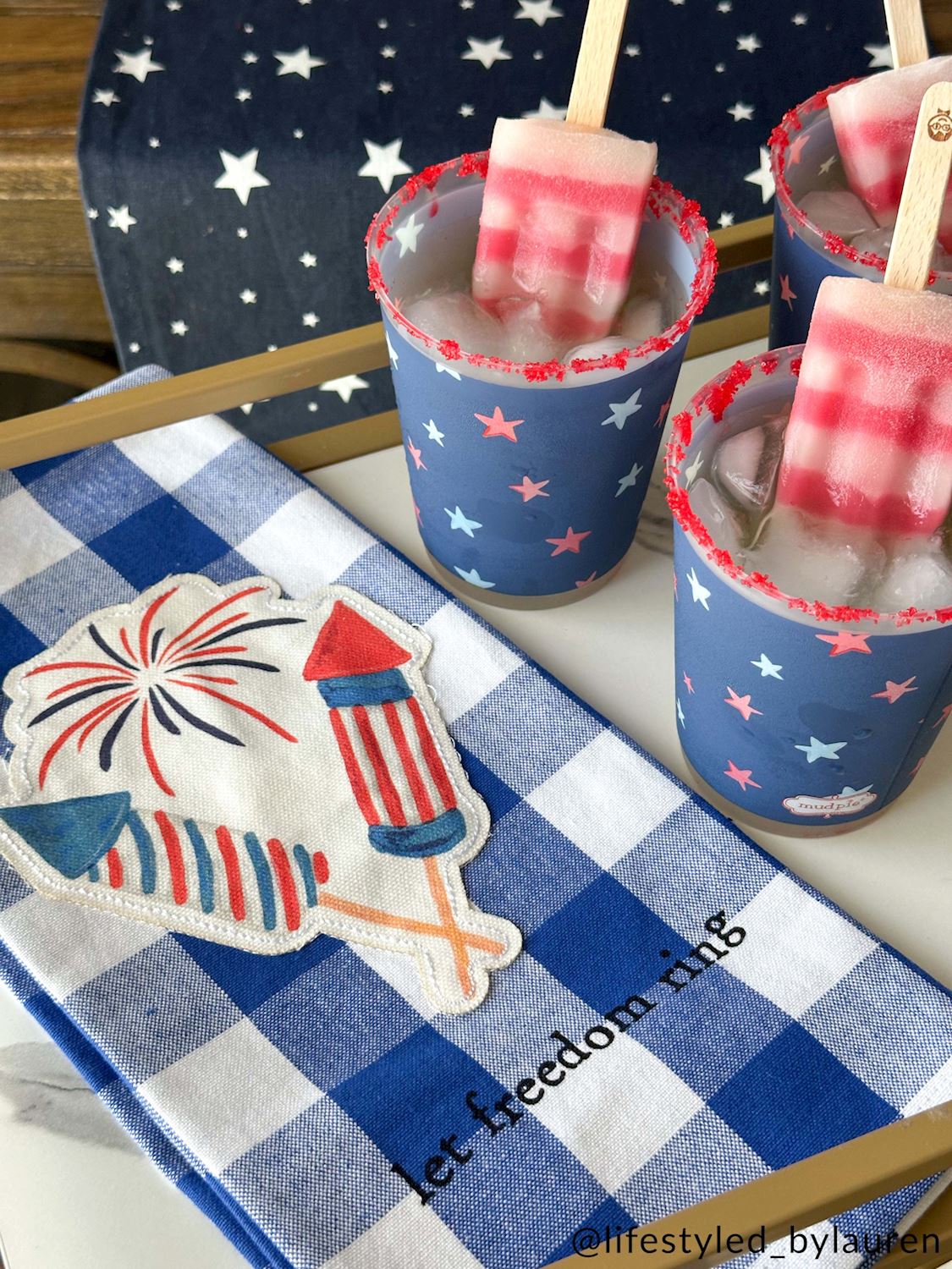 Americana Patch Cotton Hand Towel