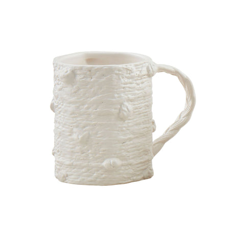 Woven Texture White Ceramic Coffee Mug