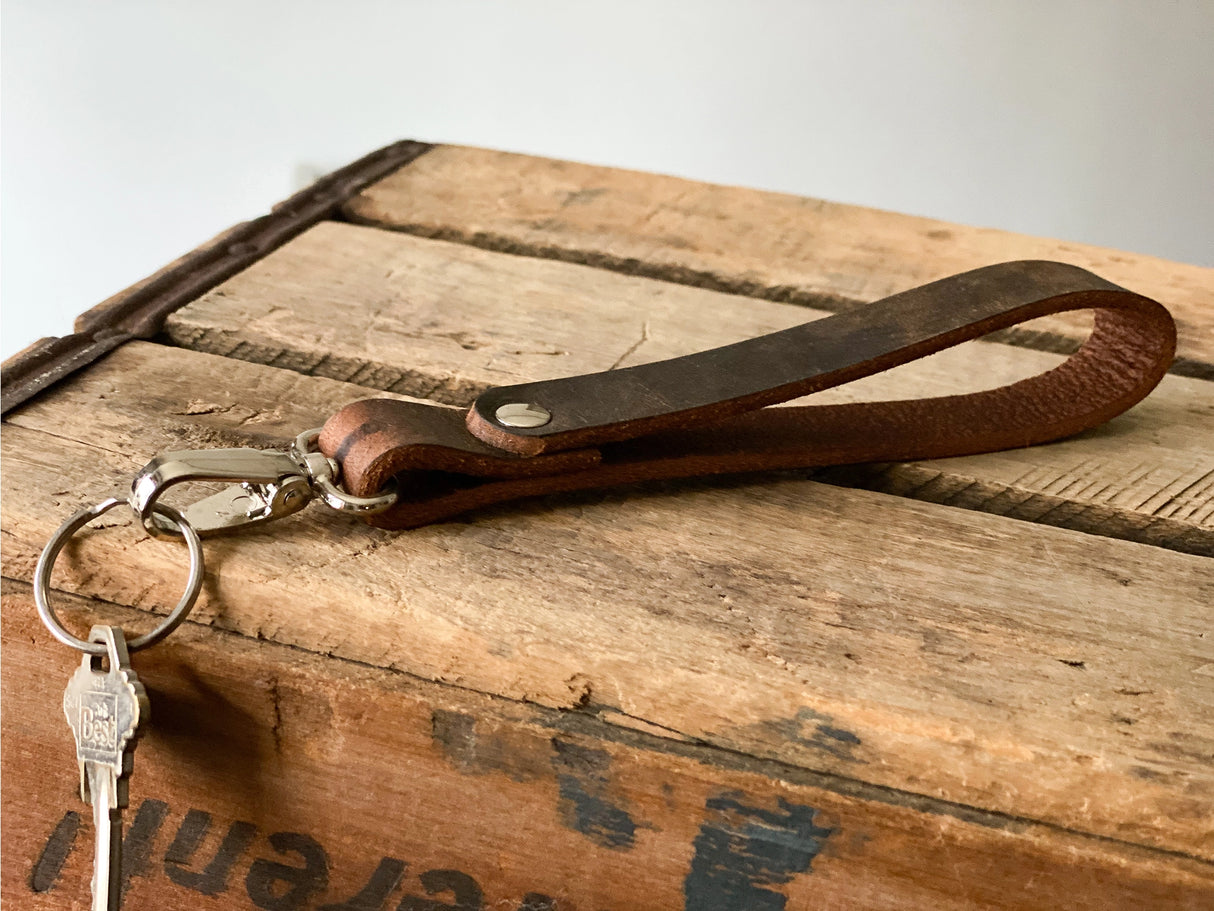 Handmade Leather Loop Keychain