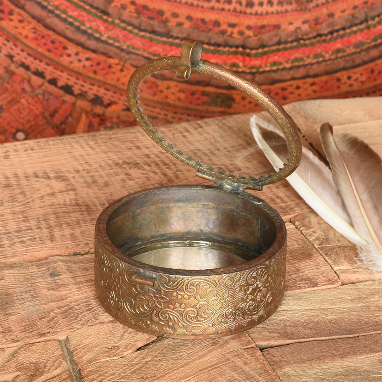 Mirrored Brass Trinket Boxes