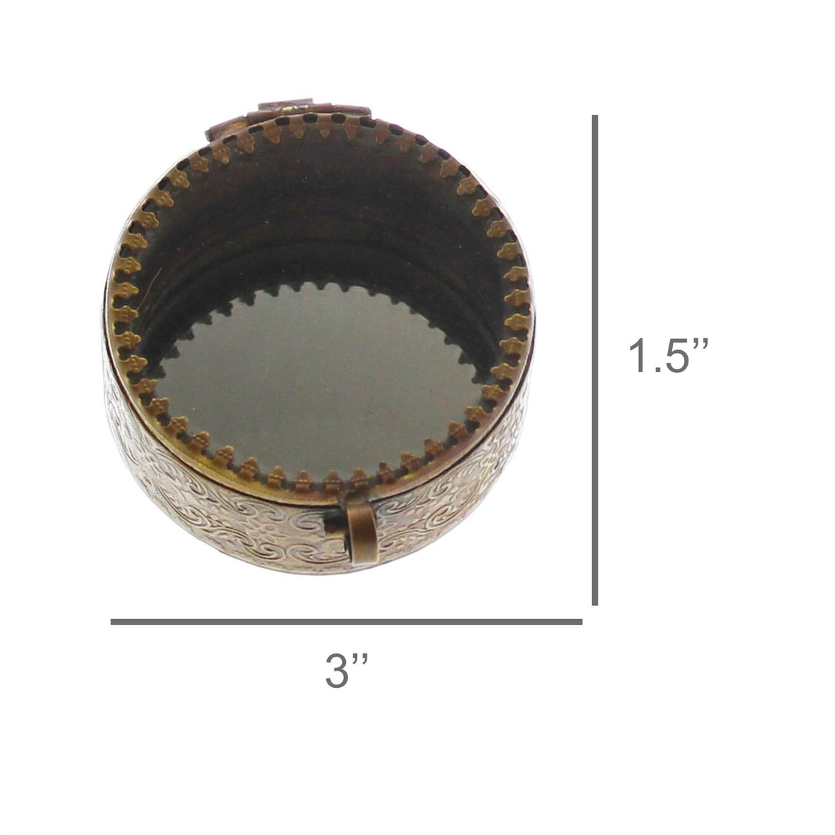 Mirrored Brass Trinket Boxes