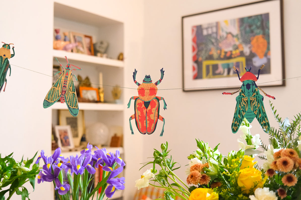 Hand-Sewn Insects Paper Garland | East End Press