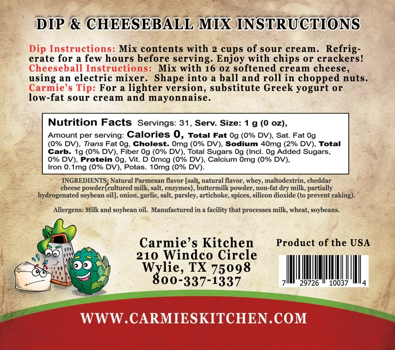 Artichoke Parmesan Dip Mix | Carmie's