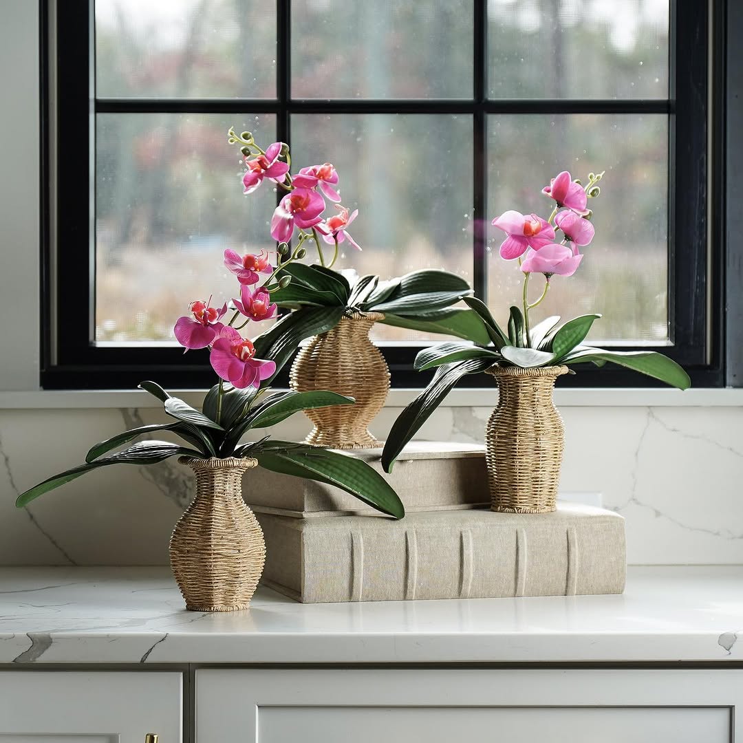 Basket-Weave Resin Wicker Texture Vase | 3 Styles