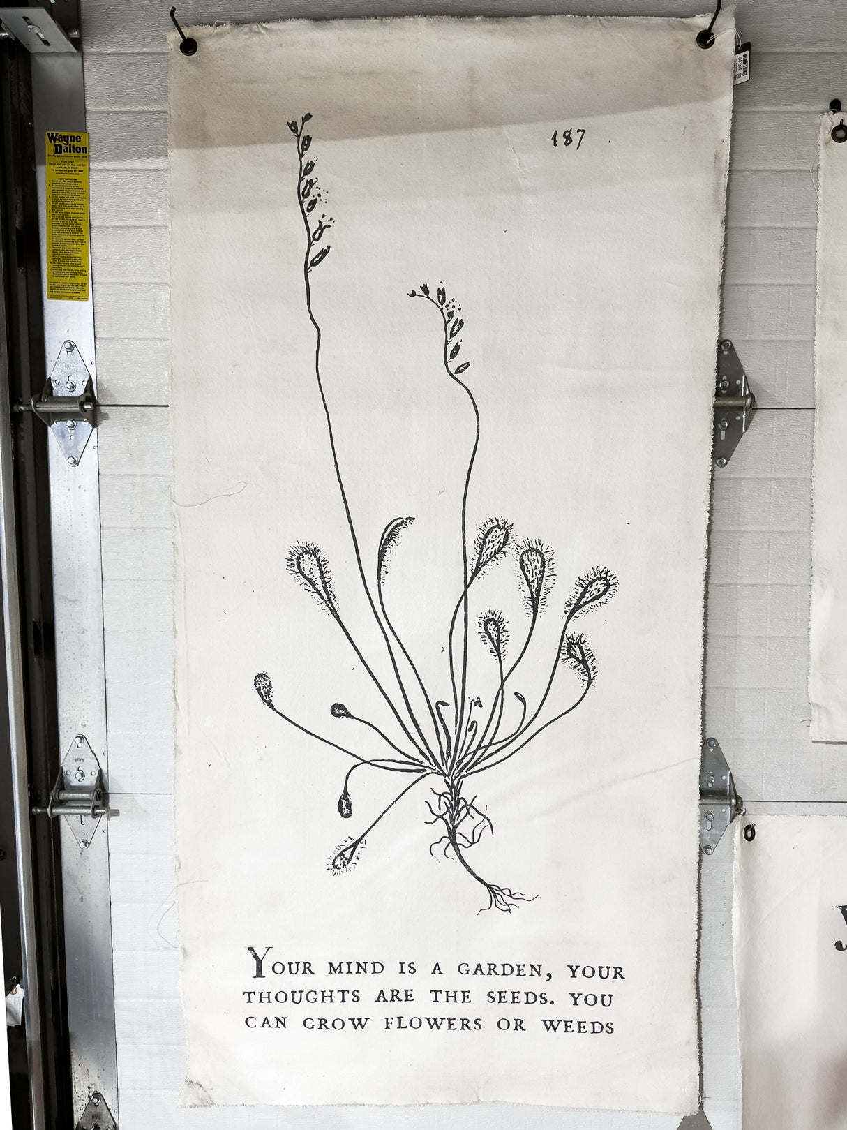Your Mind Is a Garden Botanical Painted Wall Tarp