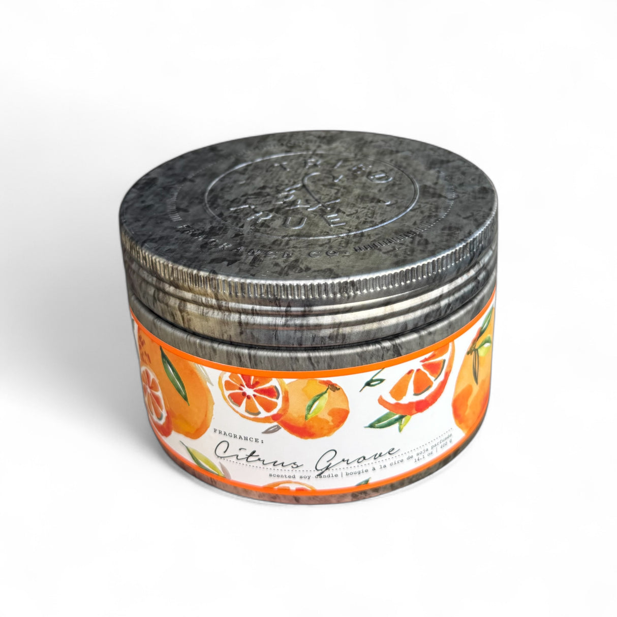 Citrus Grove 3 Wick Soy Candle in Round Tin