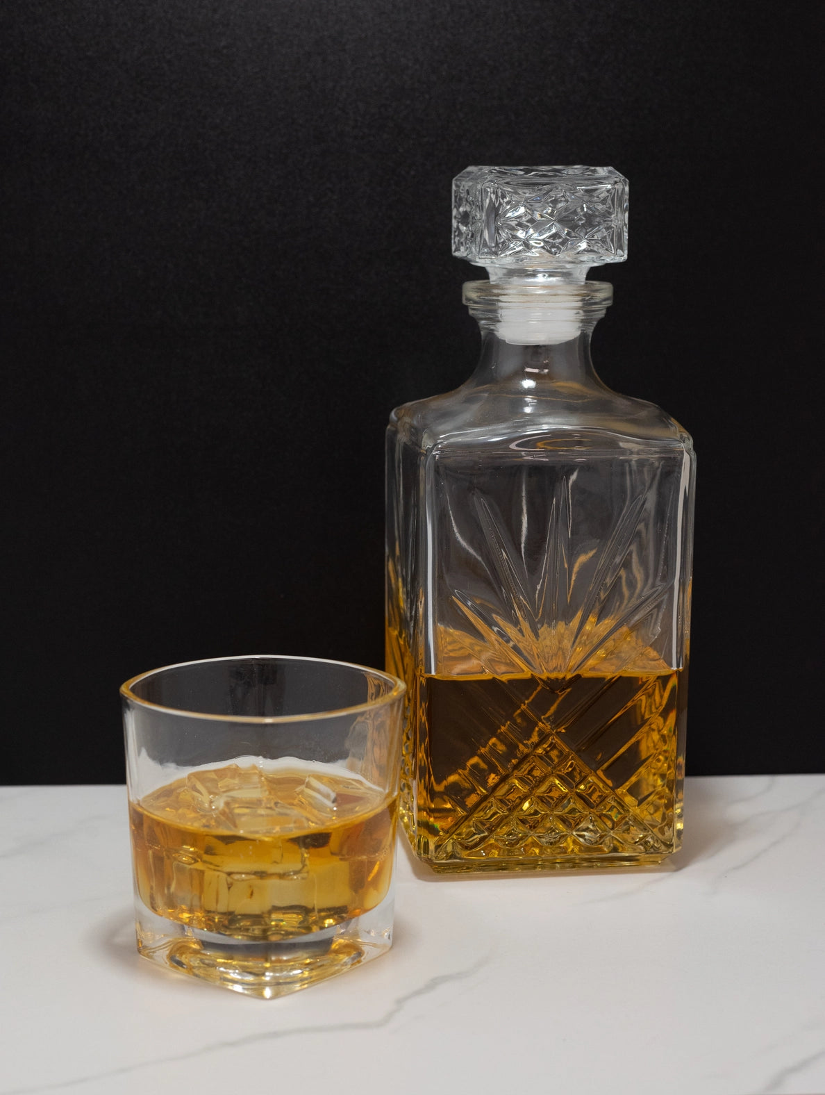 Realistic Fake Scotch Whiskey Glass with Ice