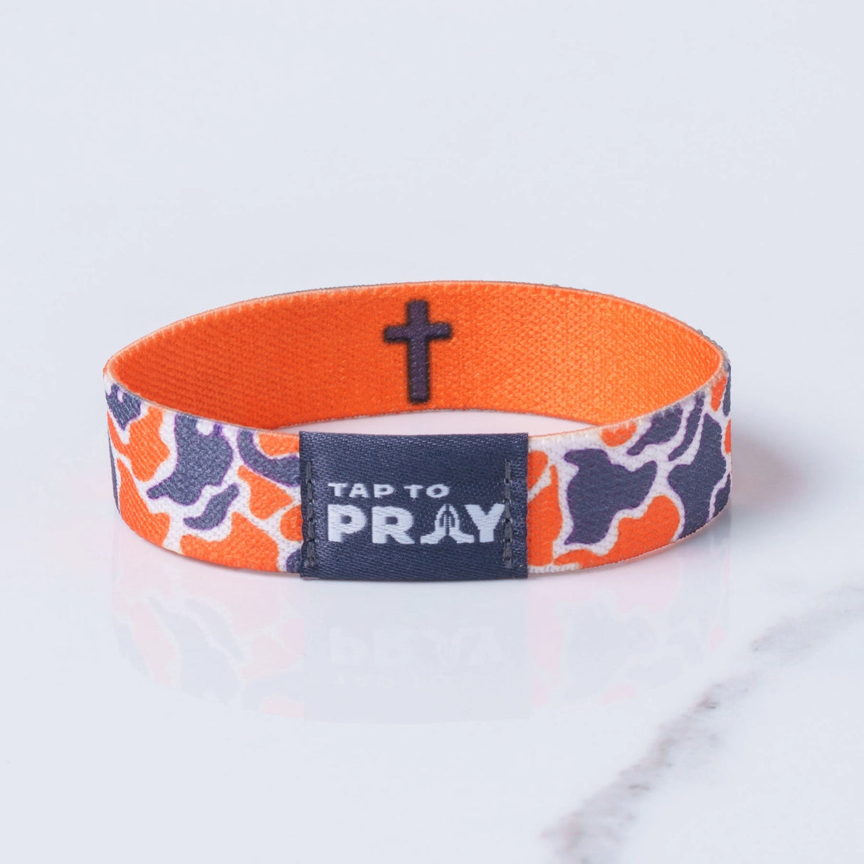 Team Camo Orange Tap to Pray Wristband