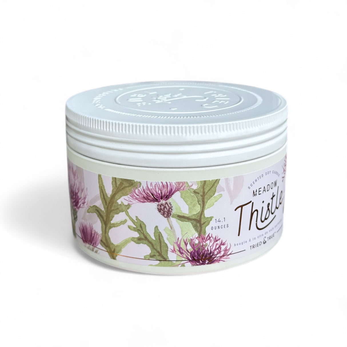 Meadow Thistle 3 Wick Soy Candle in Tin