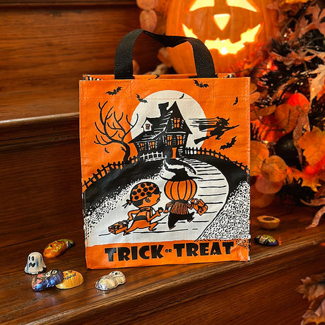 Vintage Inspired Orange Trick Or Treat Daily Tote