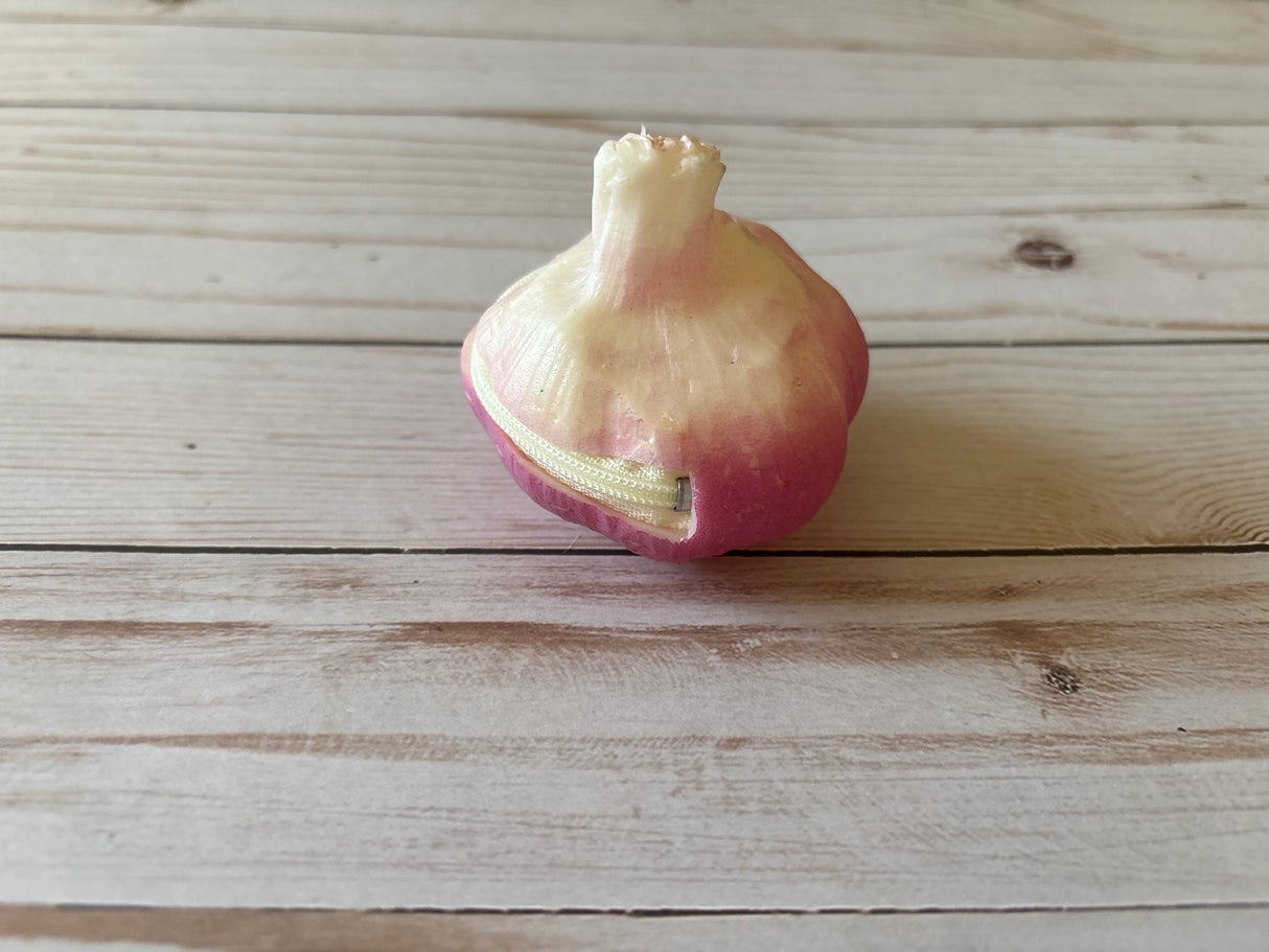 Garlic Bulb Zipper Coin Pouch