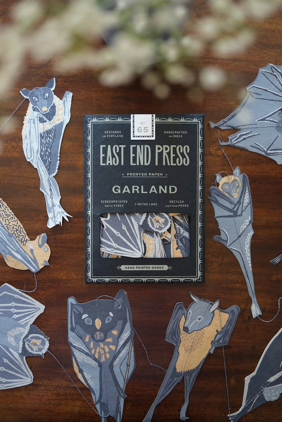 Bats Sewn Paper Garland | East End Press